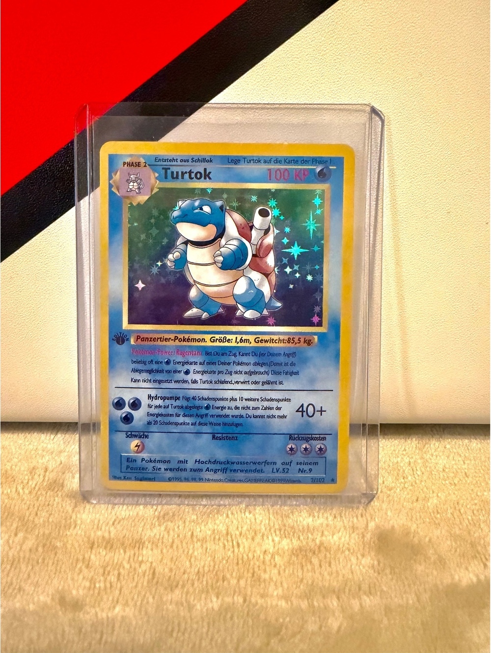Vintage German Turtok Pokémon Card 100 HP Holo Rare